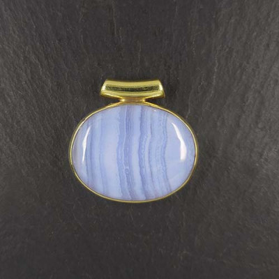 Chalcedon Anhänger Vergoldet